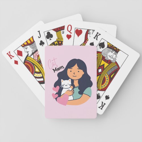 Cat Mom and Kitty Love Poker Cards