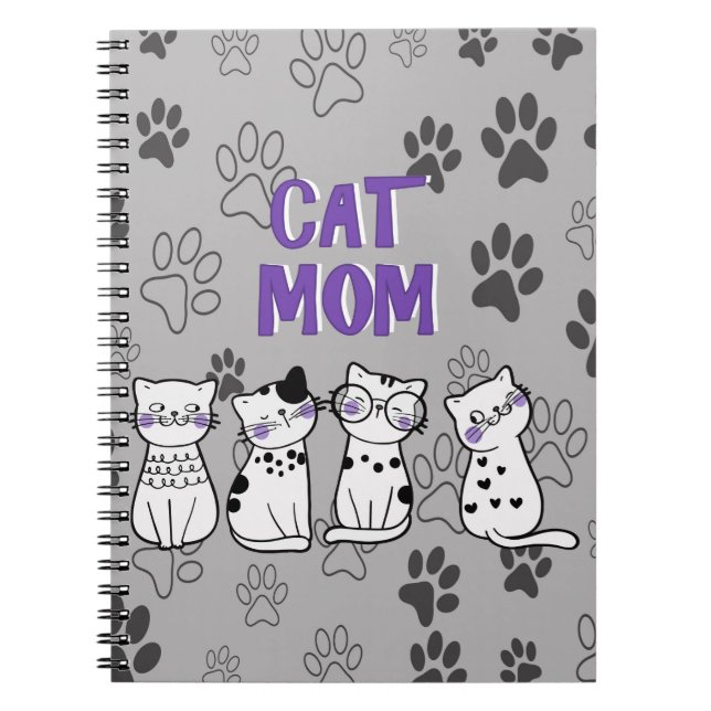 Cat Mom and Paws Notebook (Front)