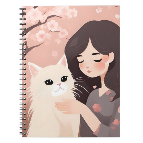 Cat Mom and the Kitty Cherry Blossom _ Notebook