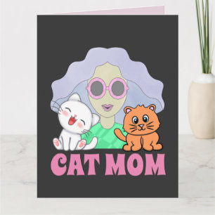 CAT MOM ART GIRL BIRTHDAY CARD SUITABLE 4 FRAMING
