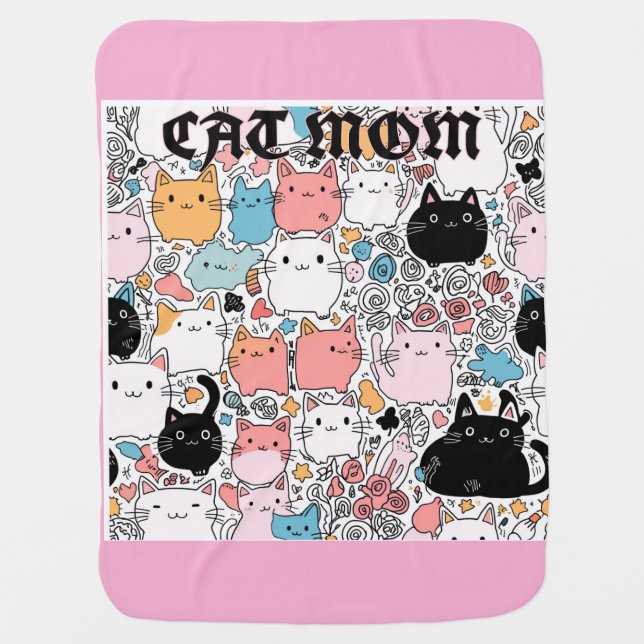 cat mom baby blanket (Front)