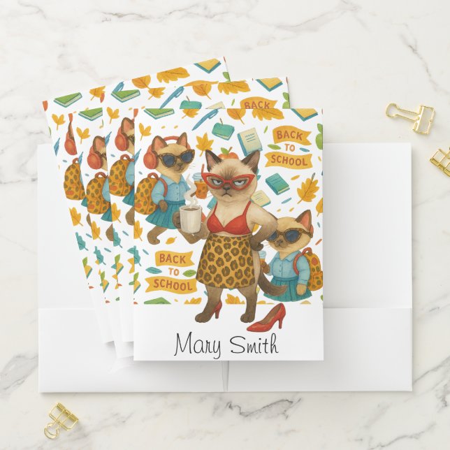 Cat Mom  Back to School themed for Cat lovers  Pocket Folder (In Situ)