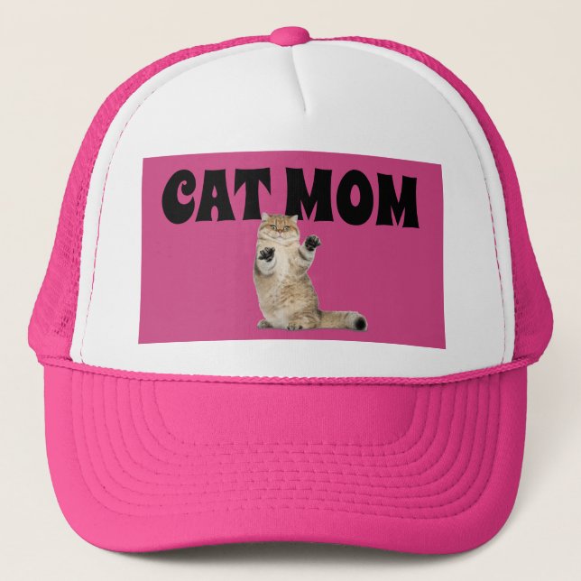 CAT MOM BALL CAPS CAT PINK HATS (Front)
