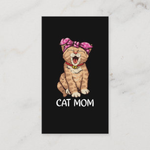 Cat Mom Bandana Cute Kitten Lover Business Card