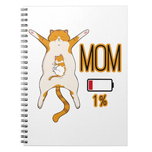Cat Mom Battery Low Energy Notebook
