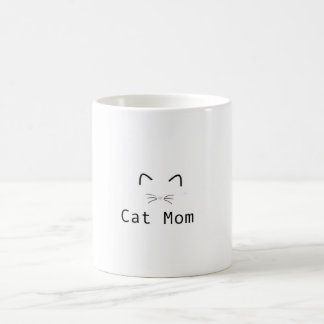 Cat mom black and white mug