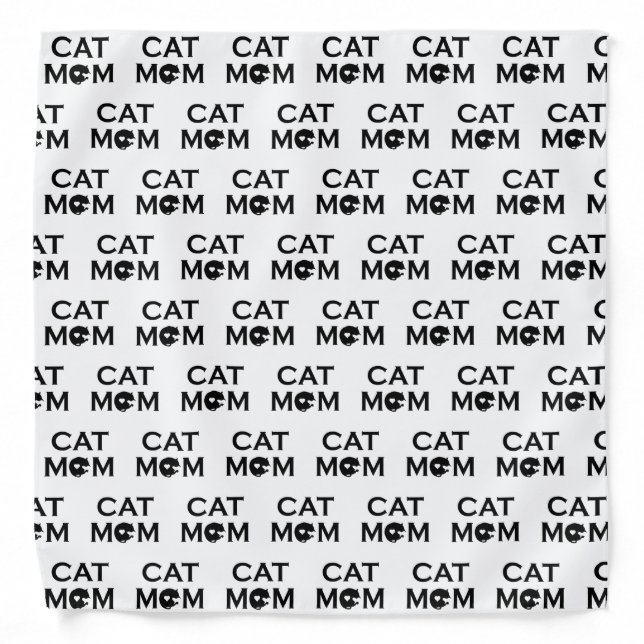 Cat Mom Black Font Bandana (Front)