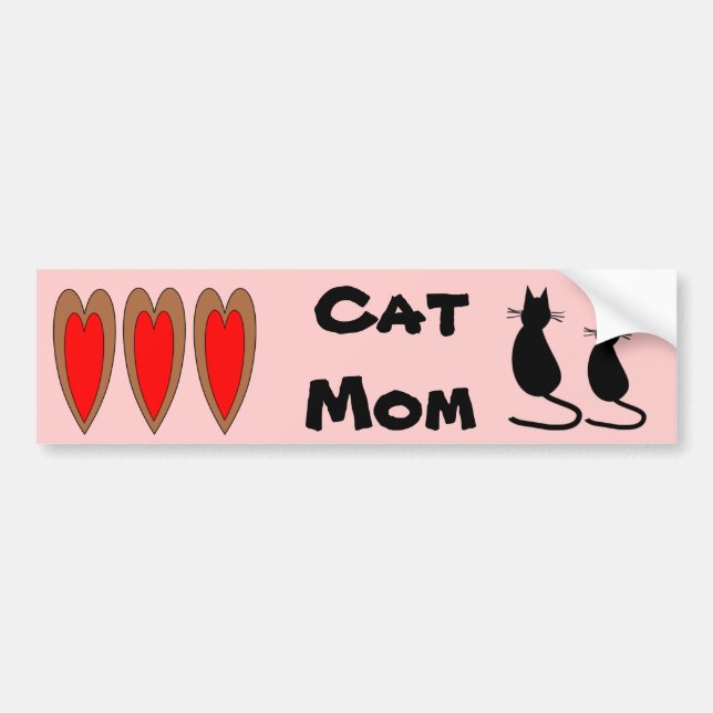Cat Mom Bumper Sticker (Front)