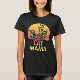Cat Mom Ca Vintage Eighties Style Cat Mama  4 T-Shirt