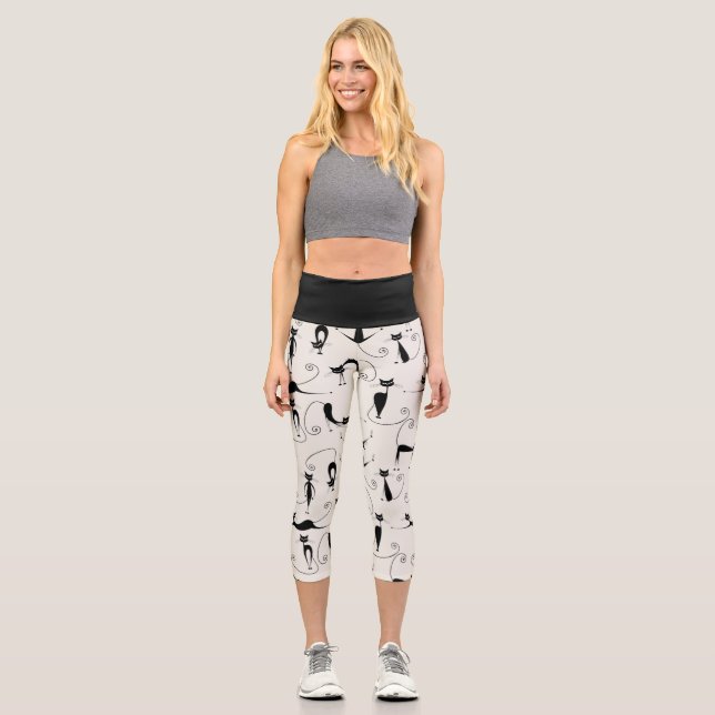 Cat Mom Capri Leggings (Front)
