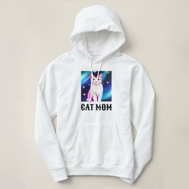 Cat Mom, Cat Lover, Can Change to Your Pet Photo   Hoodie (Design Front)