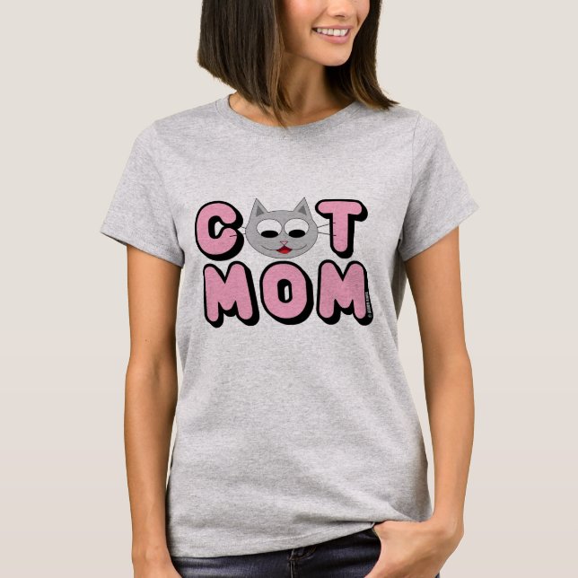 CAT MOM Cat Lover Cat Face Cute T-Shirt (Front)