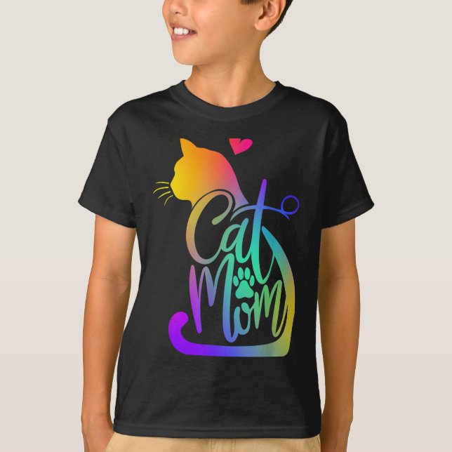 Cat Mom Cat Lover Cute Mother's Day Mama I Love My T-Shirt (Front)