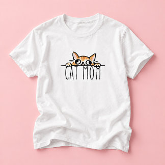 Cat Mom Cat Lover Illustration T-Shirt