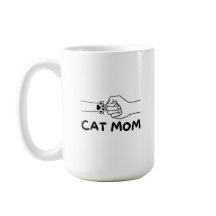 Cat mom cat paw and women hand print