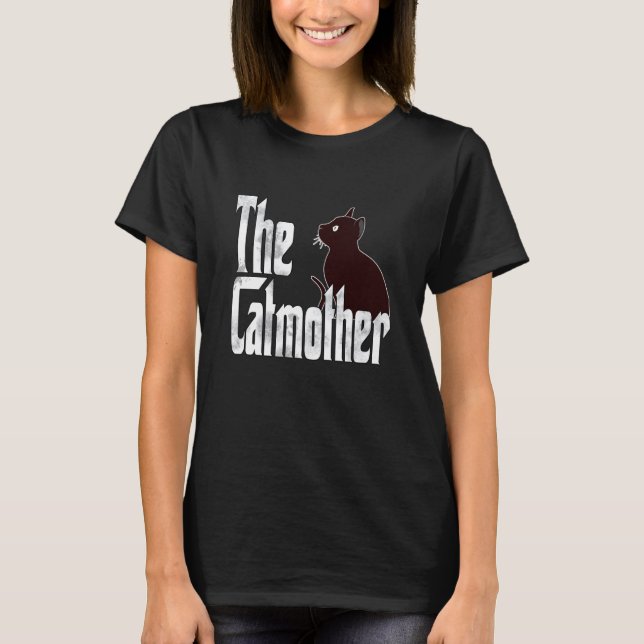 Cat Mom Catmother Crazy Black Cat Mother Kitty Mom T-Shirt (Front)