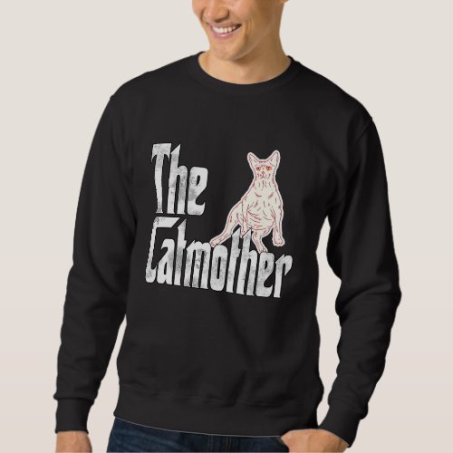 Cat Mom Catmother Lazy Sphynx Cat Mother Kitty Mom Sweatshirt