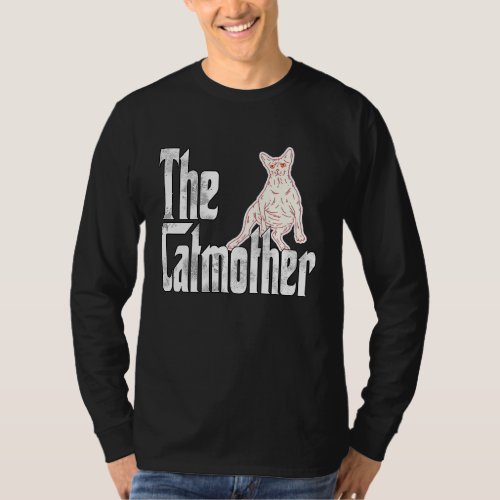 Cat Mom Catmother Lazy Sphynx Cat Mother Kitty Mom T_Shirt