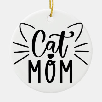 Cat Mom Ceramic Ornament