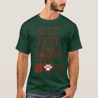 Cat mom coffee lover Cat Design 9 T-Shirt