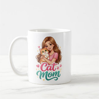 Cat Mom Coffee Mug – Cute Cat Lover Gift – Funny K