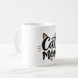 Cat Mom Coffee Mug – Elegant CAT MOM Typography fo