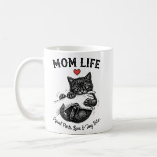 Cat Mom Coffee Mug | Mom Life Cute Kitten Funny 