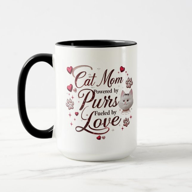 Cat Mom Combo Mug 15 oz – Bold Design Powered  (Left)