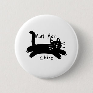 Cat mom custom cat name button