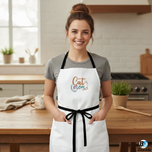 "Cat Mom" Customized Minimalist Elegant Women Apron