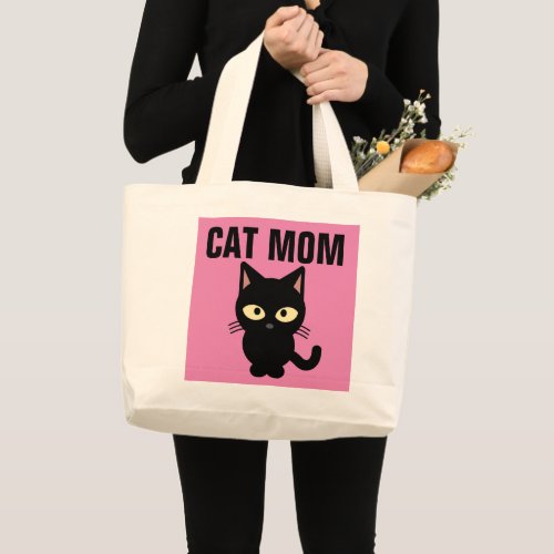 CAT MOM CUTE BLACK CAT TOTES