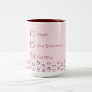 Cat Mom Cute Cat Paw Pink Two-Tone Coffee Mug