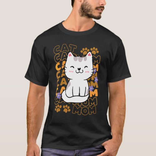 Cat Mom Cute Cat Paws Kitten  Purrfectly Adoption  T-Shirt