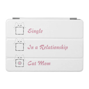 Cat Mom Cute Cat White & Pink iPad Mini Cover