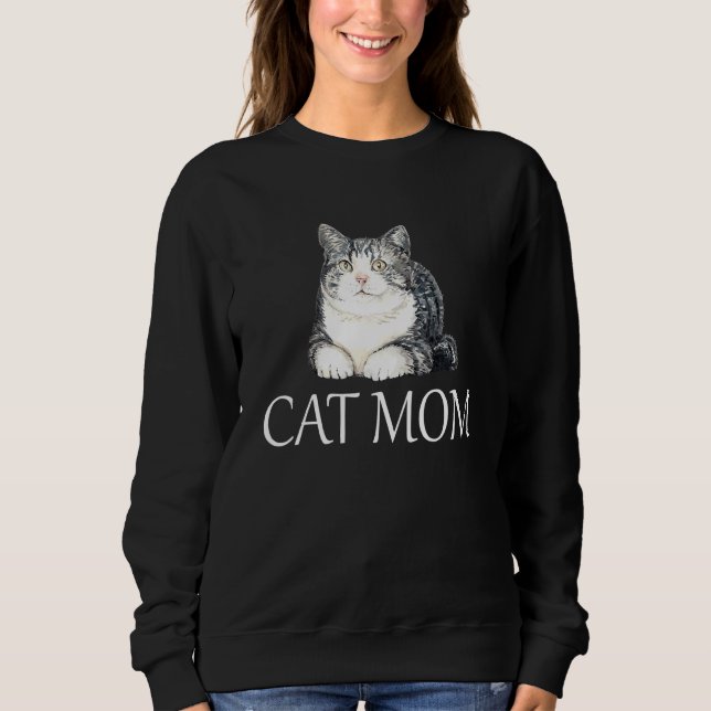 Cat Mom Cute Cat  Women Sweatshirt (Front)