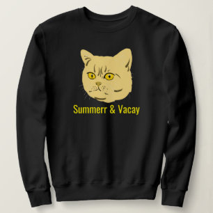 Cat Mom Cute Custom Family Pet Photo Yellow Black Sweatshirt