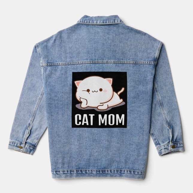 CAT MOM CUTE DENIM JACKET (Back)