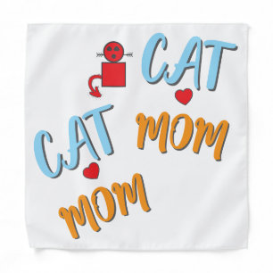 Cat Mom Cute Feline with Optional Personalization Bandana