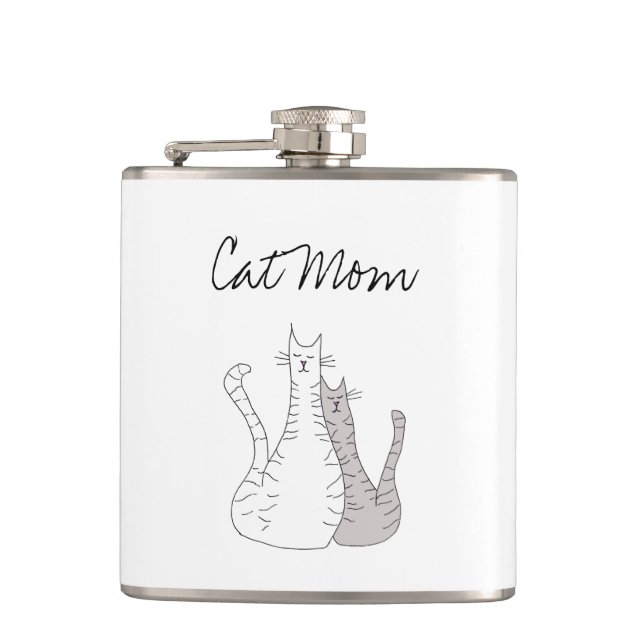 Cat Mom Cute Kitties Mother's Day Flask (Front)
