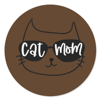 Cat Mom Cute Mother's Day Momma Mama  Classic Round Sticker