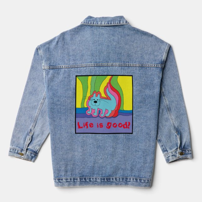 Cat Mom Denim Jacket (Back)