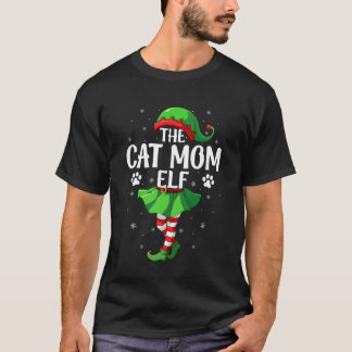 Cat Mom Elf Christmas Girls Women Elf Squad Xmas F T-Shirt