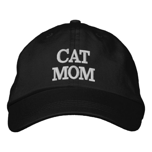 Cat Mom Embroidered Cap, Trendy Cat Lover Baseball Cap (Front)