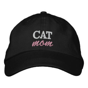 Cat Mom Embroidered Cap, Trendy Cat Lover Hat