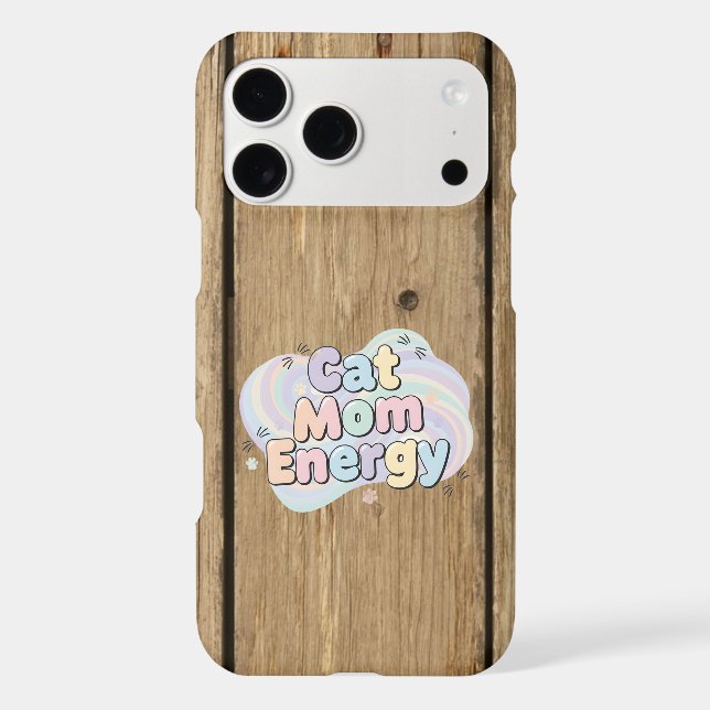 Cat mom energy animal lover  iPhone case (Back)