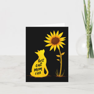 Cat mom ever sunflower kitty pet lover mother's da card