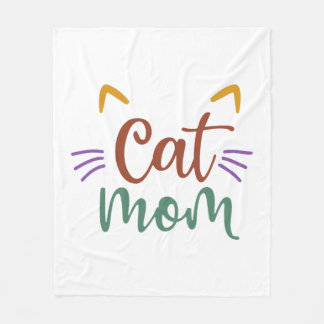 Cat Mom Fleece Blanket
