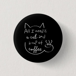 Cat Mom for the Cat Lover Black Version Button