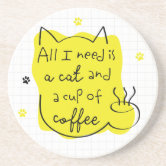 Cool cat cooler threads coaster set Zazzle