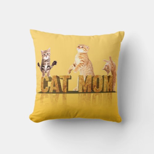 Cat Mom Gift  Cat mom shirt  Cat lover gift Throw Pillow